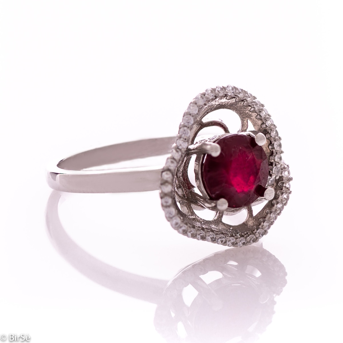 Silver Ring - Natural ruby 1,60 ct