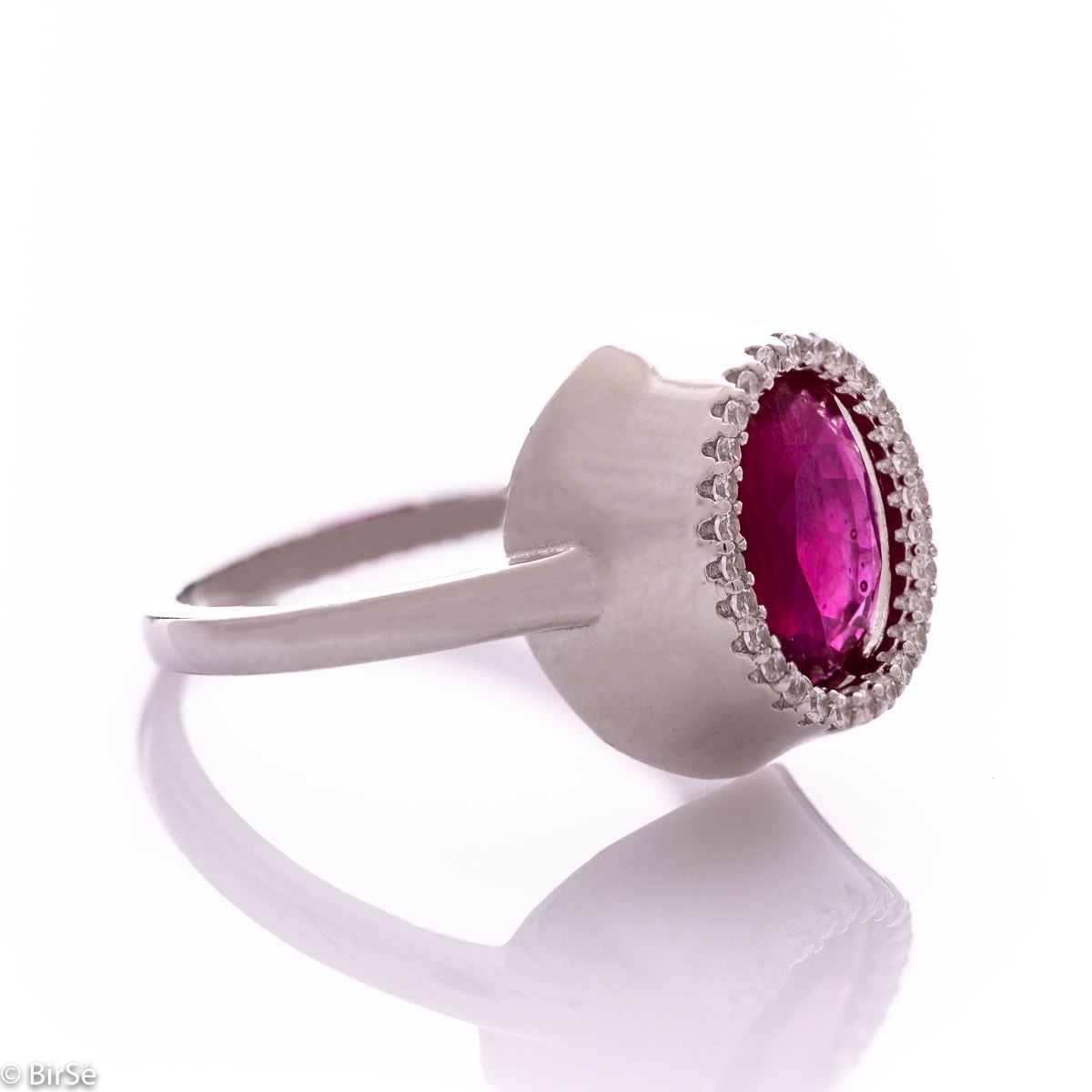 Silver ring - Natural ruby 3,15 ct