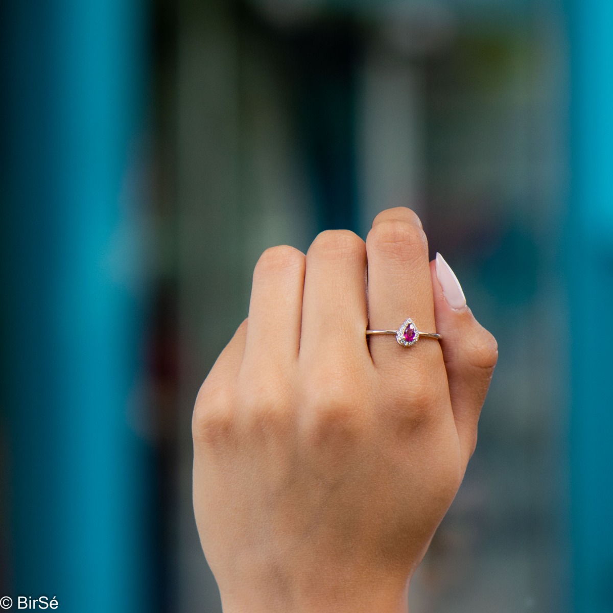 Silver Ring - Natural Ruby 0,30 ct.