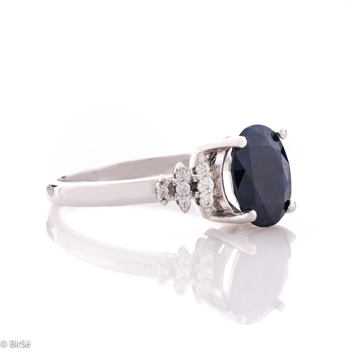 Silver ring - Natural sapphire 2.20 ct