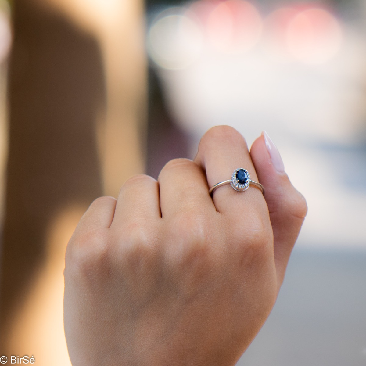 Silver ring - Natural Sapphire 0,60 ct.