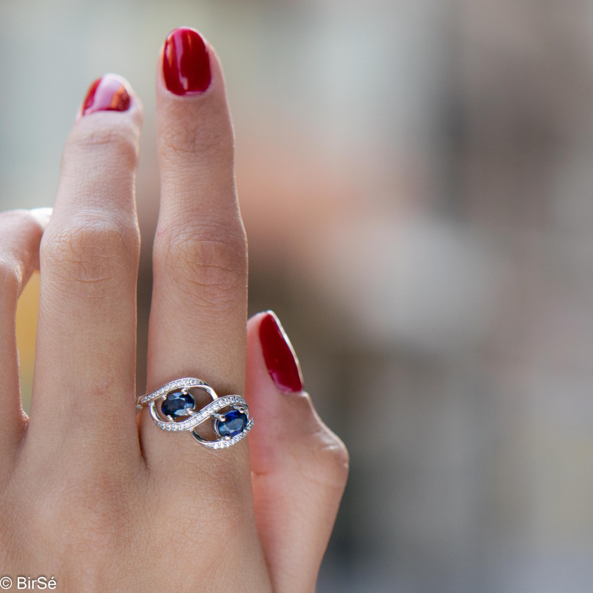 Silver ring - Natural Sapphire 0,70 ct.