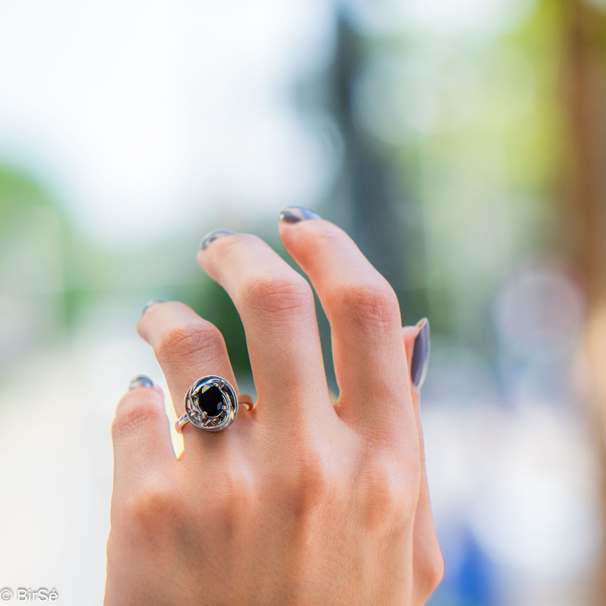 Silver ring - Natural Sapphire 1,55 ct.