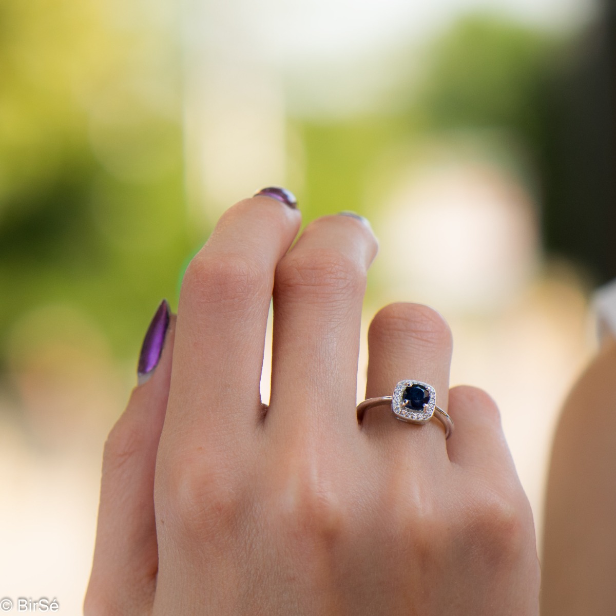 Silver ring - Natural Sapphire 0,65 ct.