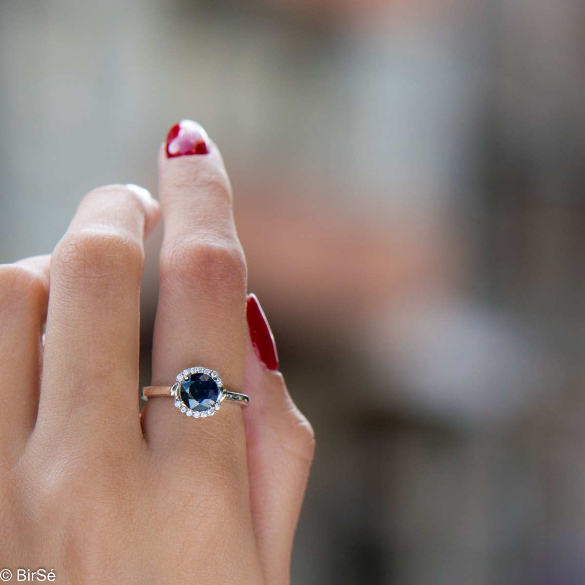 Silver ring - Natural Sapphire 2,25 ct.