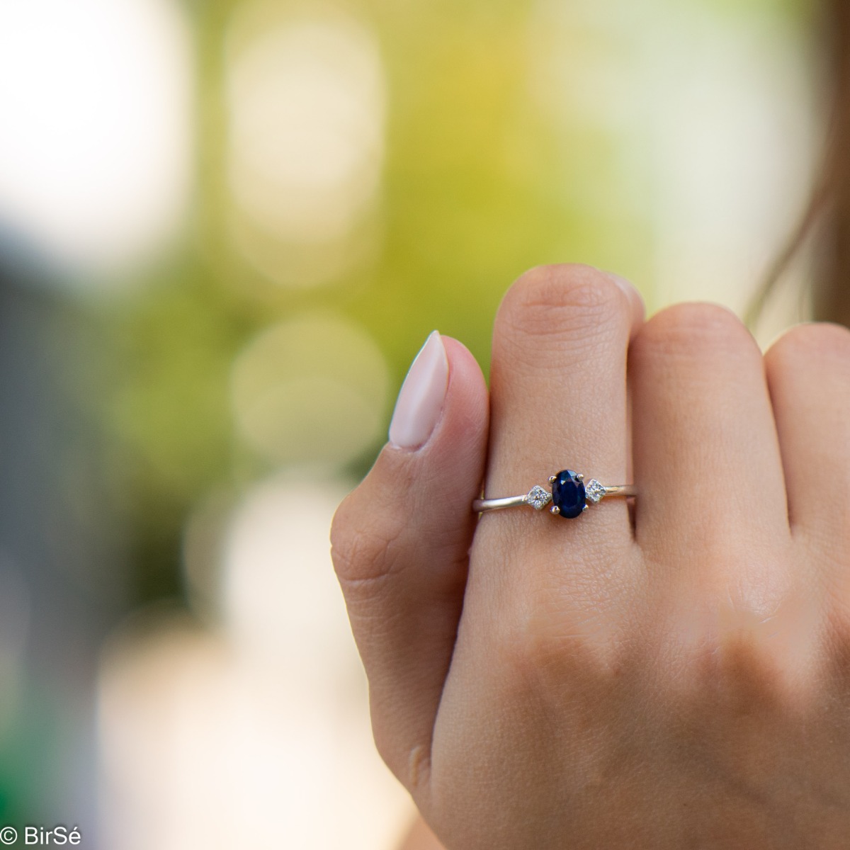 Silver Ring - Natural Sapphire 0,60 ct.