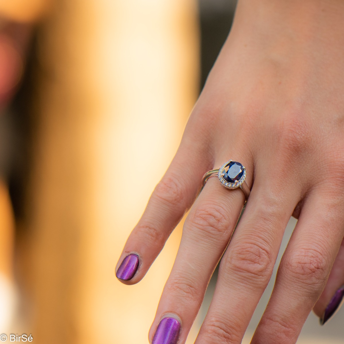 Silver ring - Natural sapphire 2.20 ct.