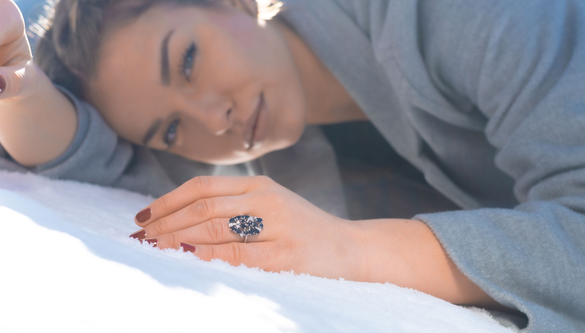 Silver ring - Natural sapphire 2,95 ct