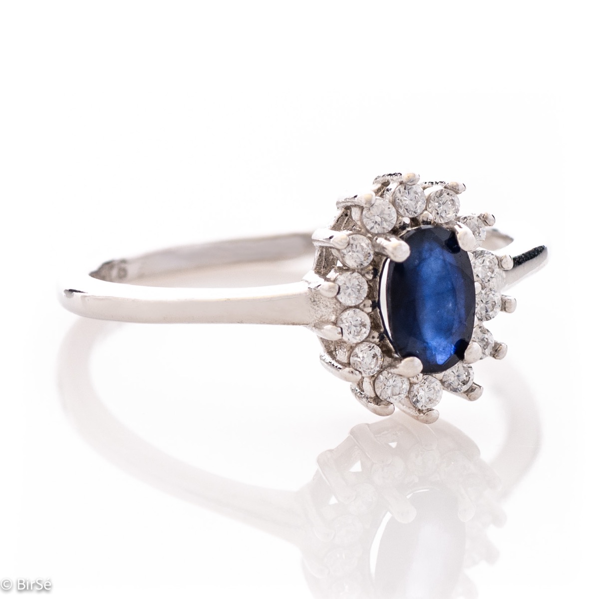 Silver ring - Natural sapphire 0,60 ct