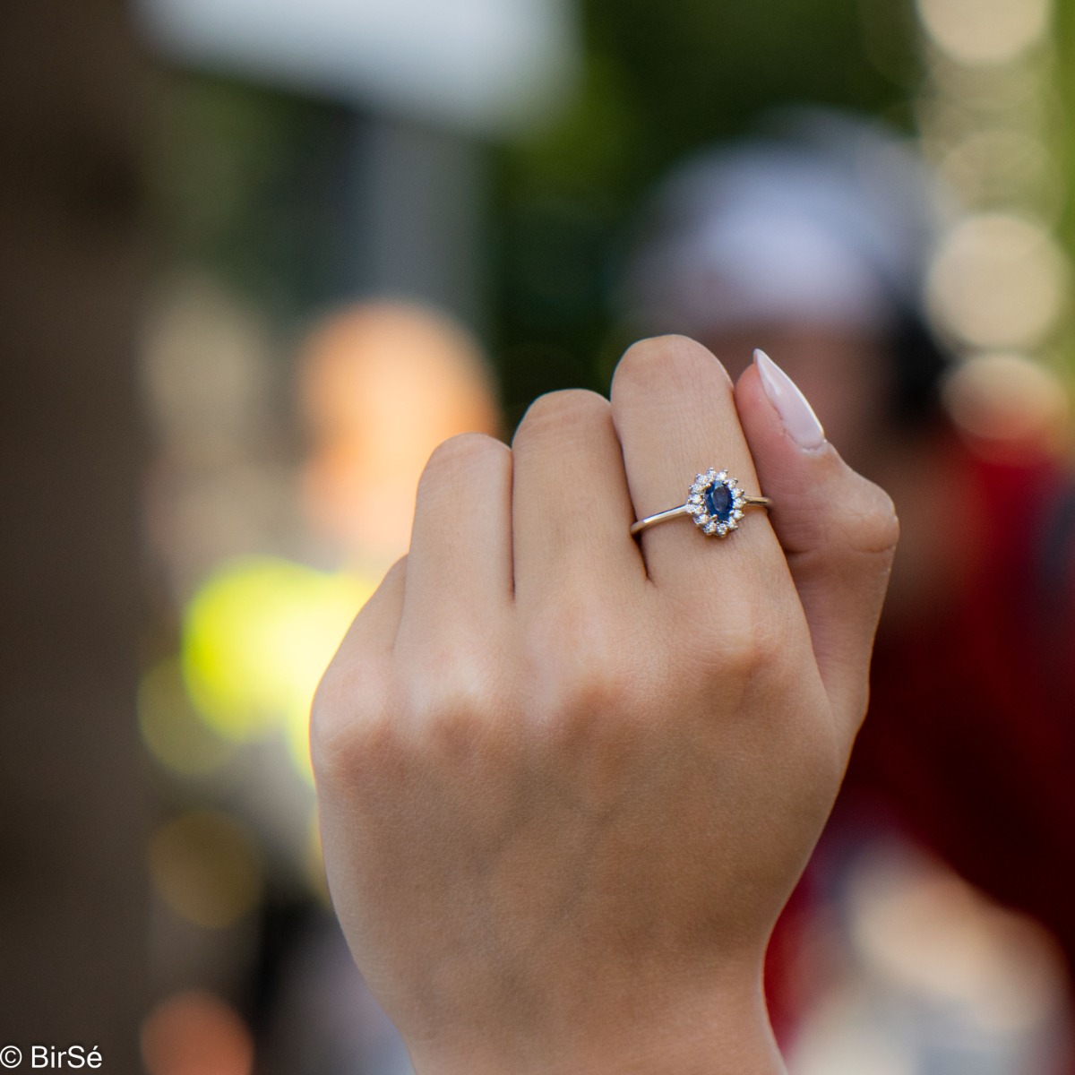 Silver ring - Natural sapphire 0,60 ct