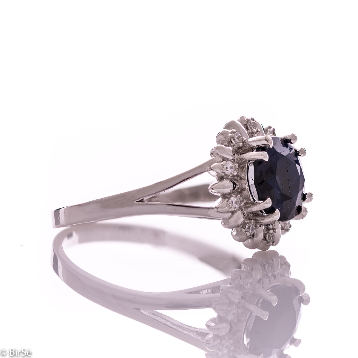 Silver ring - Natural sapphire 2,25 ct