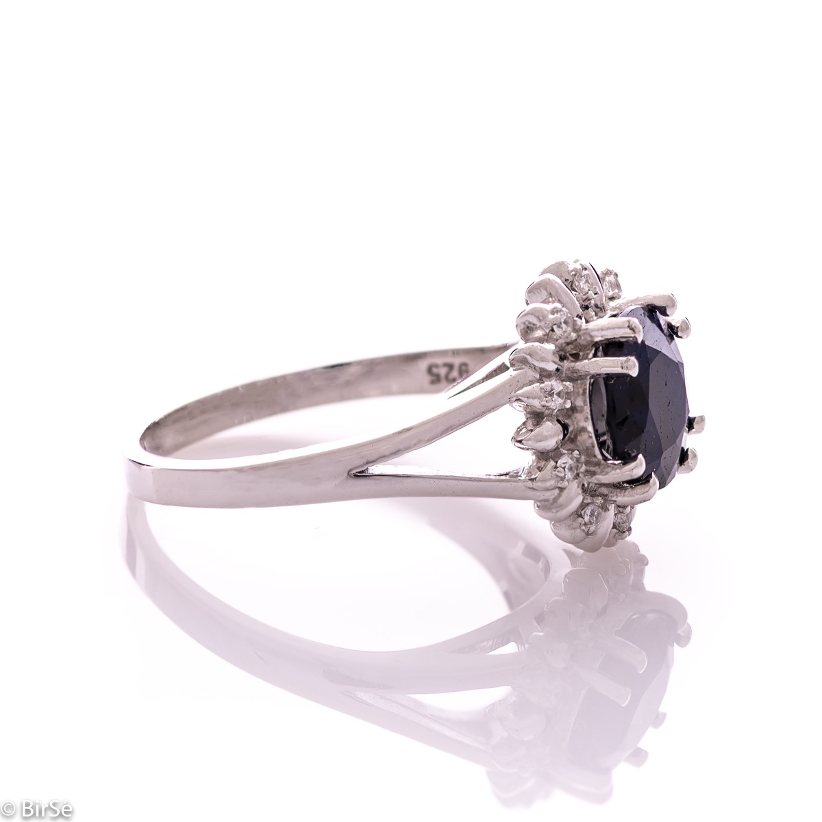 Silver ring - Natural sapphire 2,25 ct