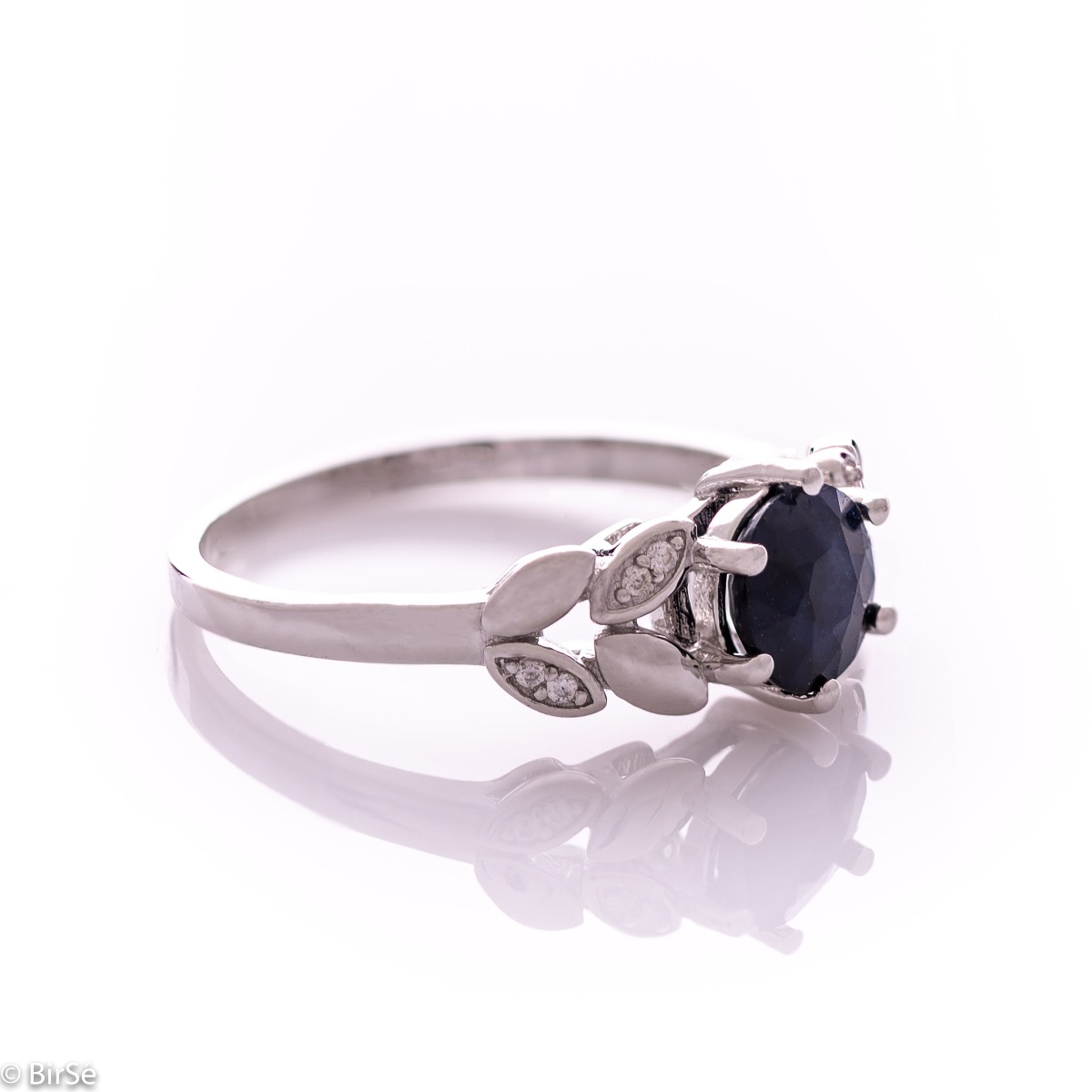 Silver ring - Natural sapphire 1,05 ct.