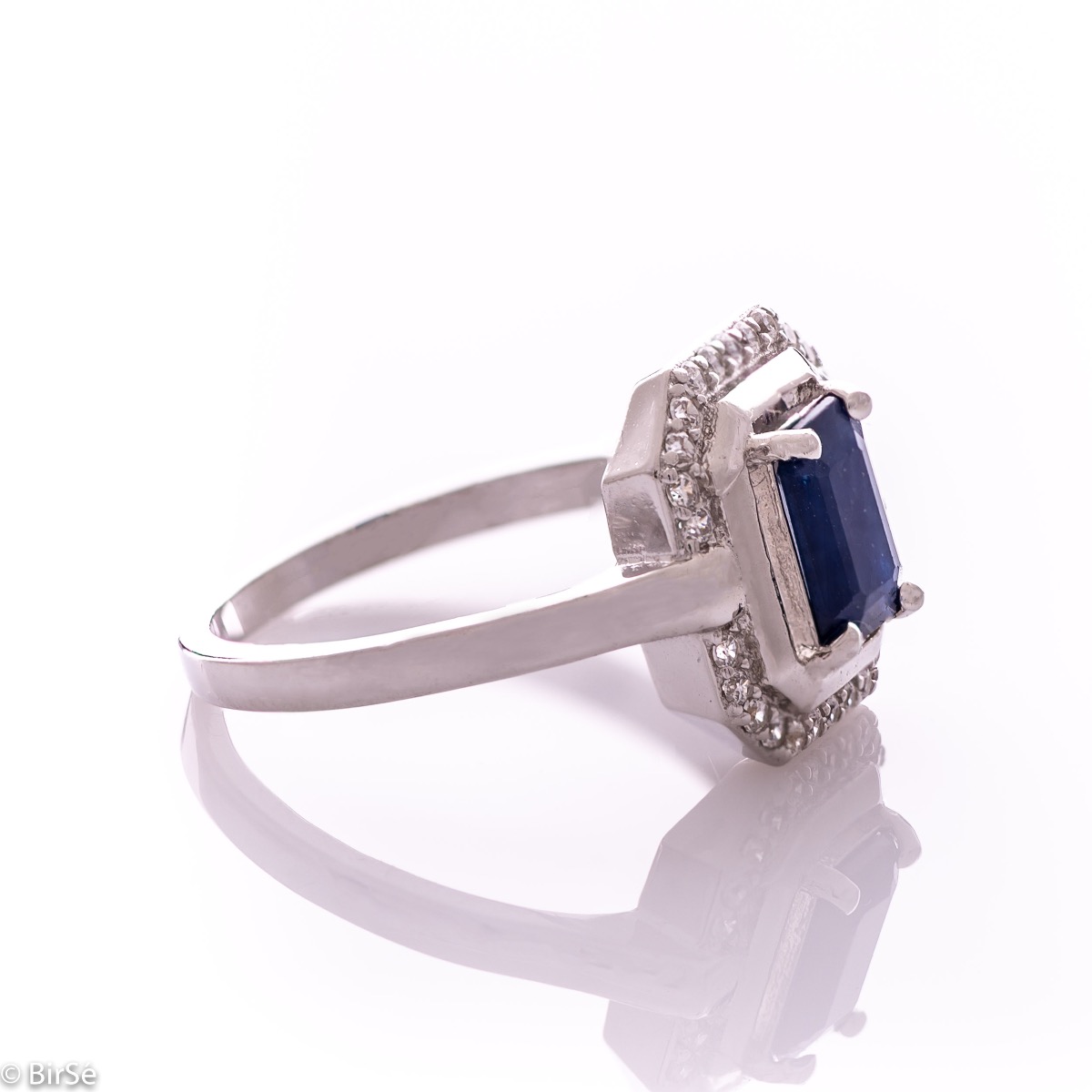 Silver ring - Natural sapphire 1,55 ct