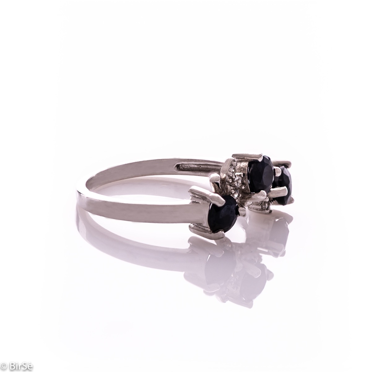 Silver ring - Natural sapphire 1,02 ct.