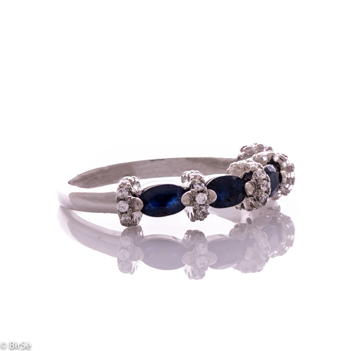 Silver ring - Natural sapphire 1,40 ct