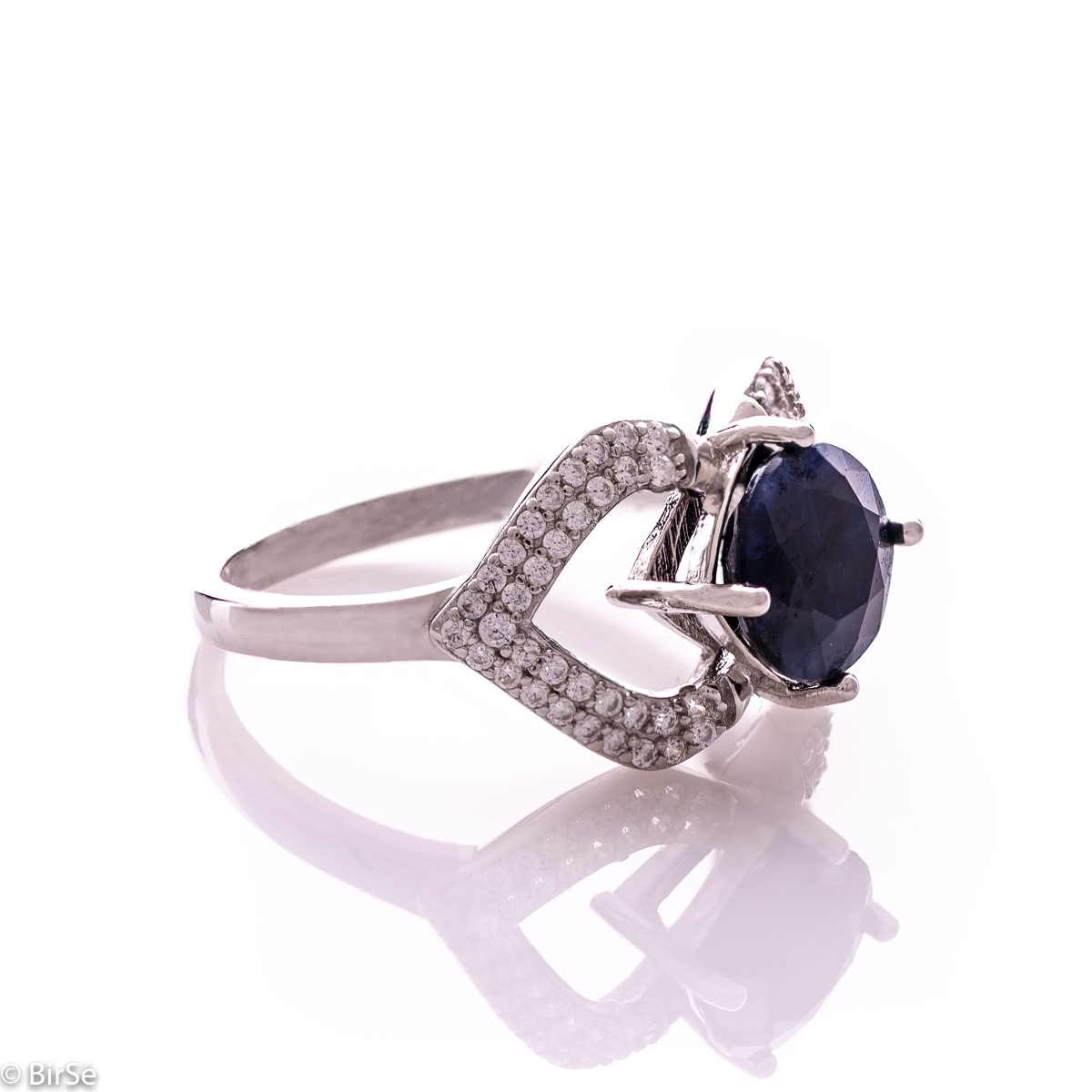 Silver ring - Natural sapphire 2,25 ct