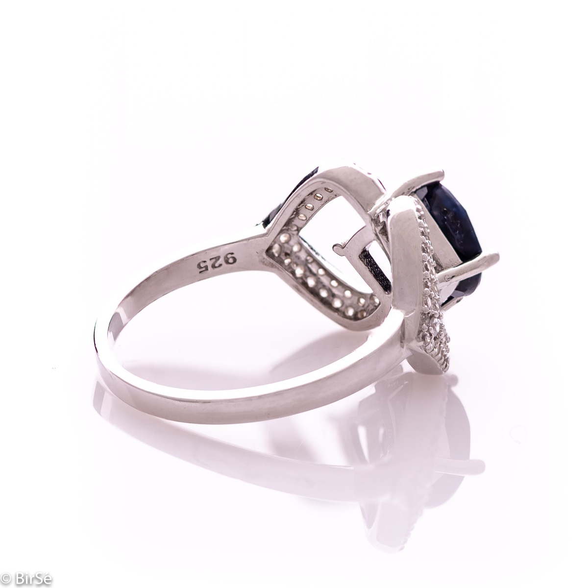 Silver ring - Natural sapphire 2,25 ct