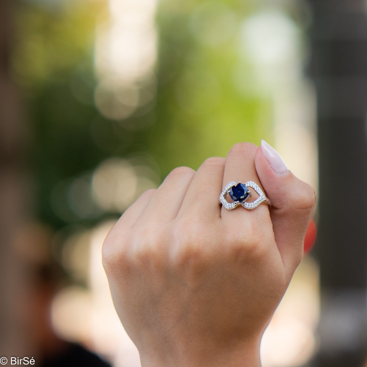 Silver ring - Natural sapphire 2,25 ct