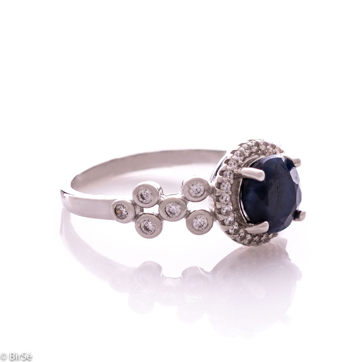 Silver ring - Natural sapphire 1.60 ct