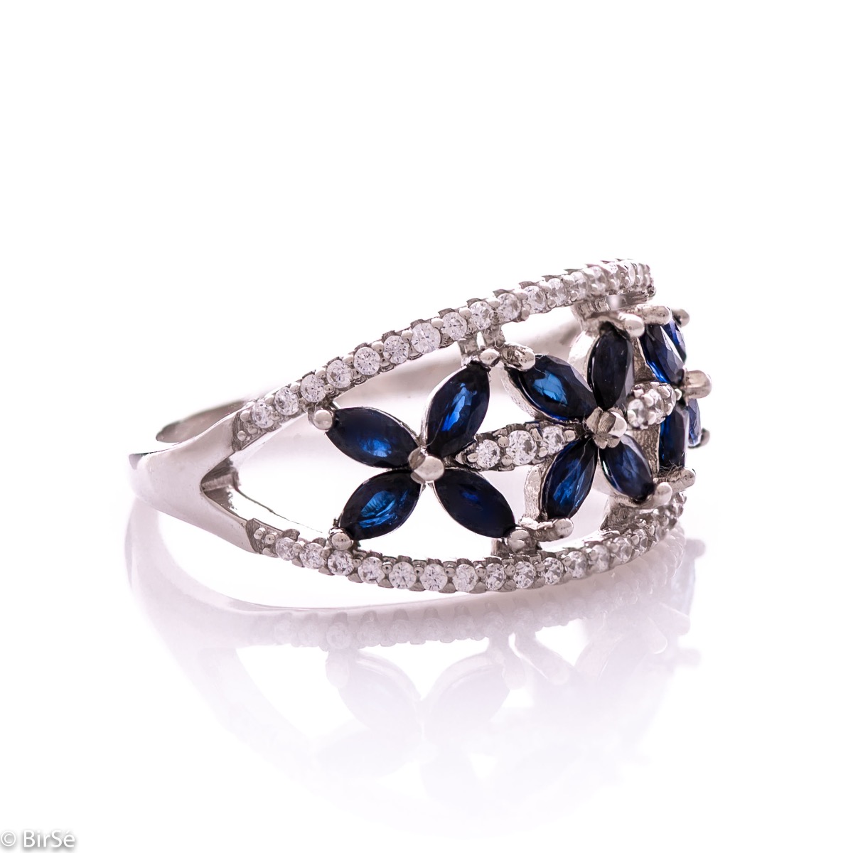 Silver ring - Natural sapphire 1,56 ct