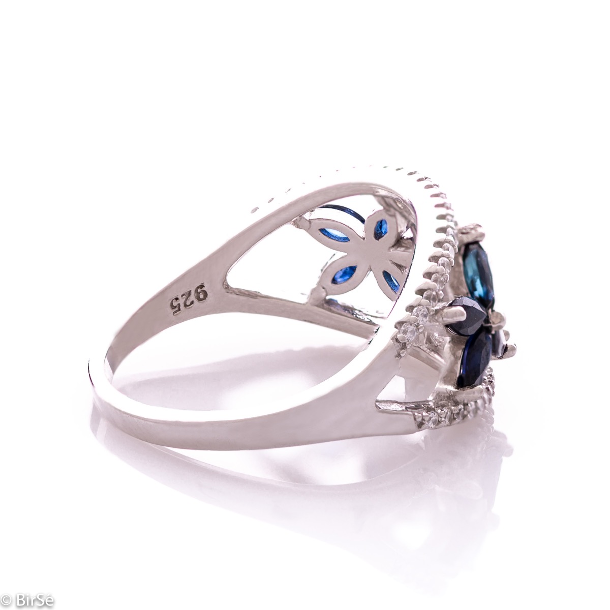 Silver ring - Natural sapphire 1,56 ct