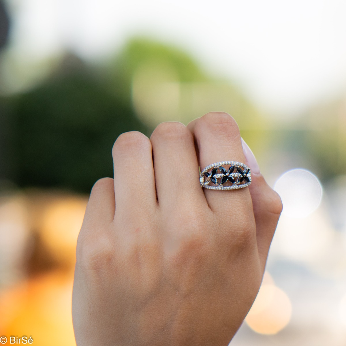 Silver ring - Natural sapphire 1,56 ct