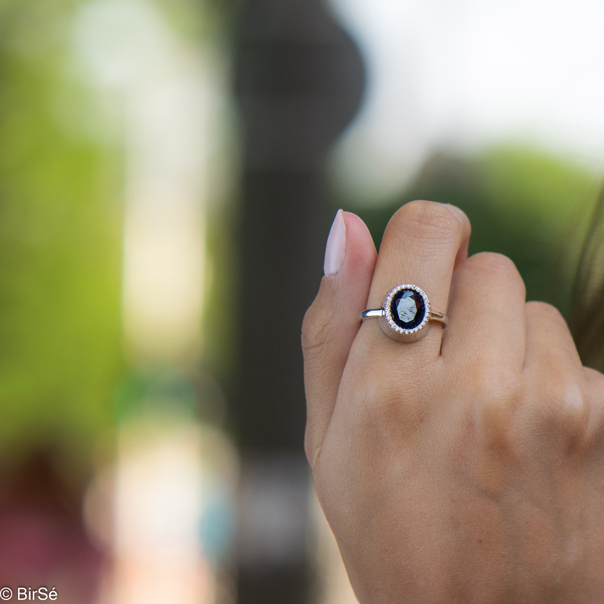 Silver ring - Natural sapphire 3,15 ct