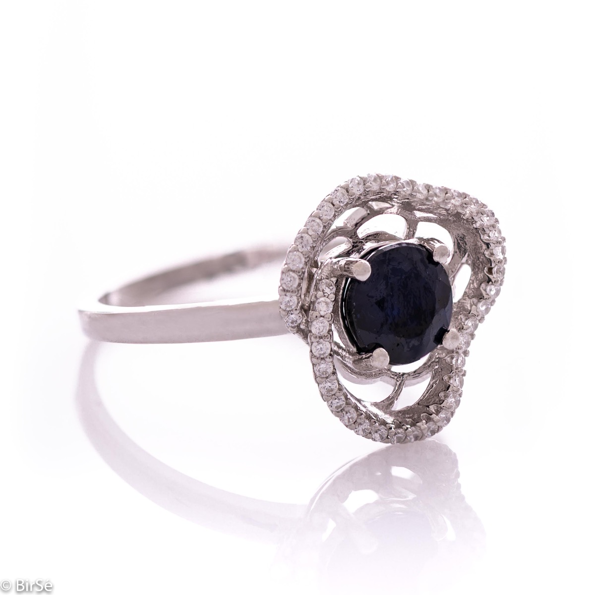 Silver ring - Natural sapphire 1,60 ct