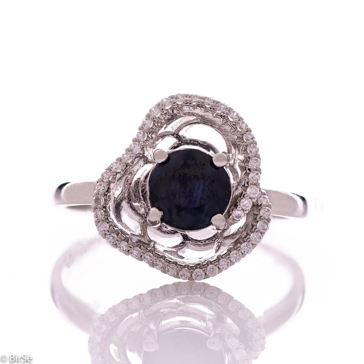 Exclusive Silver Ring with Natural Sapphire