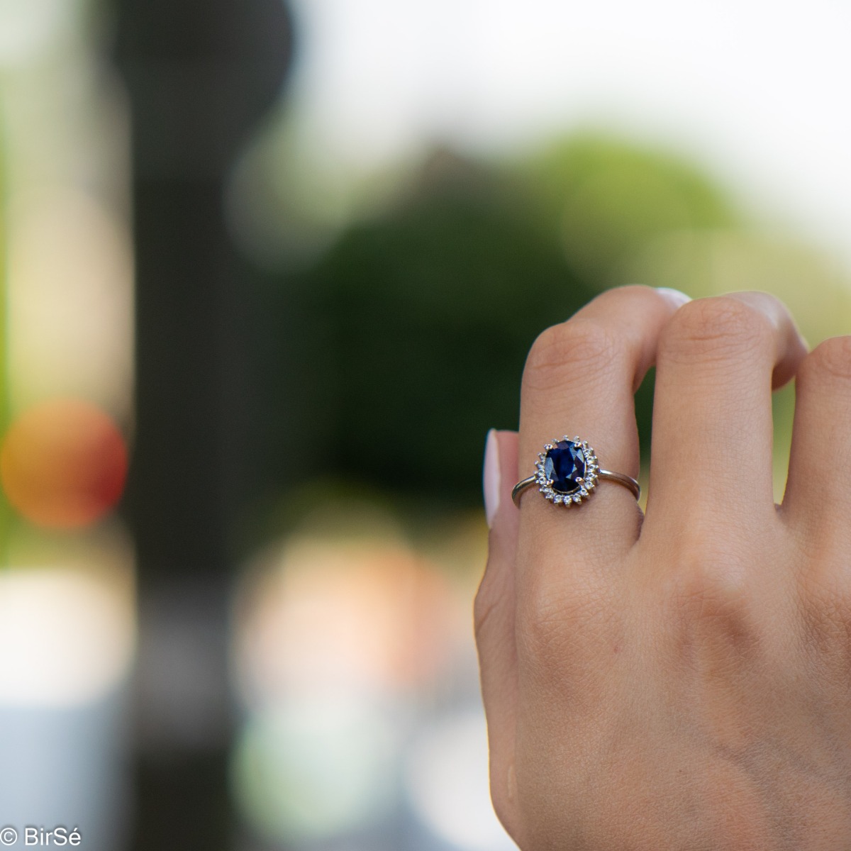 Silver ring - Natural Sapphire 1,55 ct.