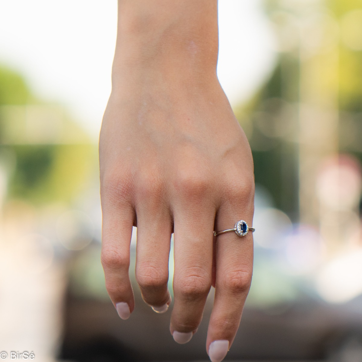 Silver ring - Natural Sapphire 0,35 ct.