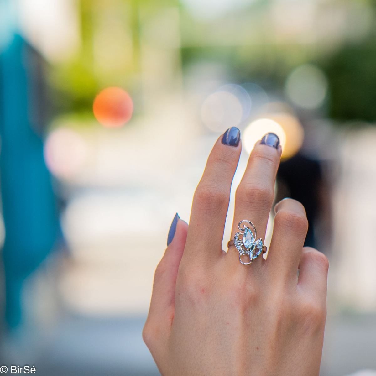 Unique magic created by dazzling blue topaz - a magical silver ring suitable for special moments and special ladies.