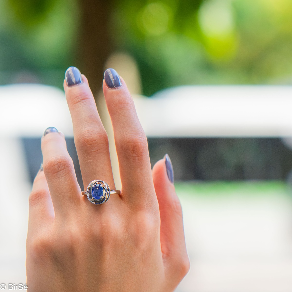 Silver ring - Natural Tanzanite 1,35 ct.