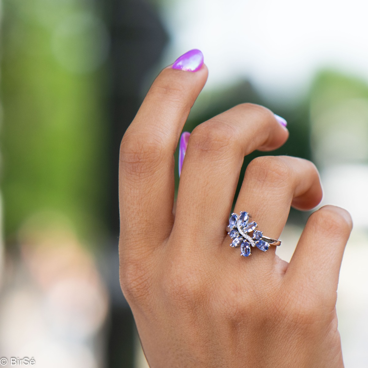 Silver ring - Natural Tanzanite 1,64 ct.