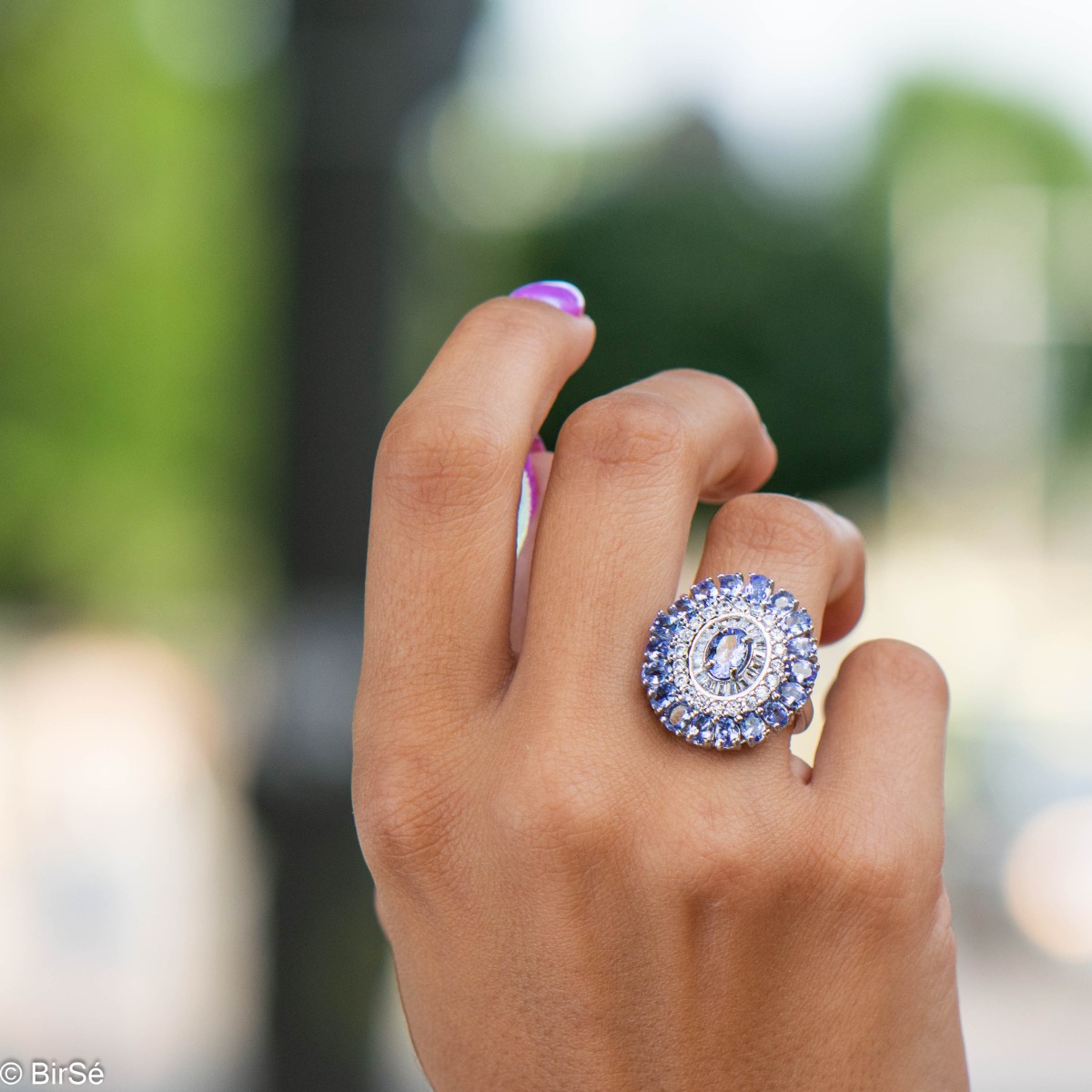 Silver ring - Natural tanzanite 2,69 ct.