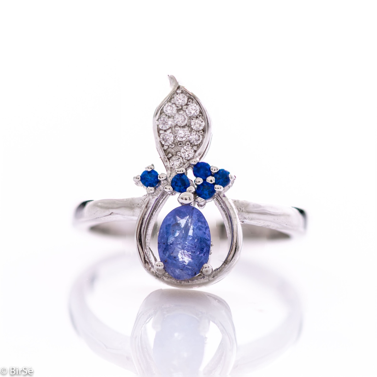 Gentle Silver Ring With Different Shapes Natural Tanzanite