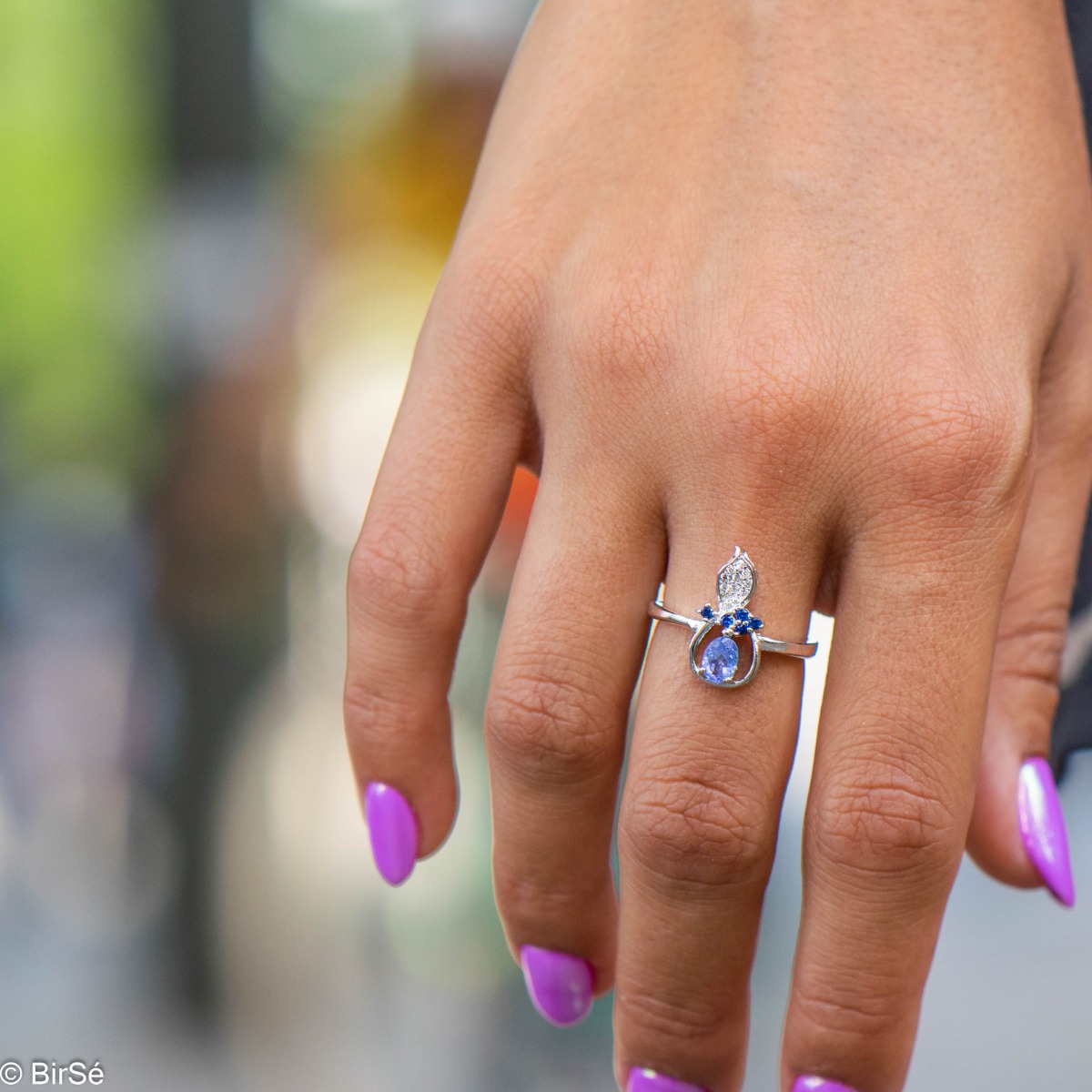 Silver ring - Natural tanzanite 0,68 ct.