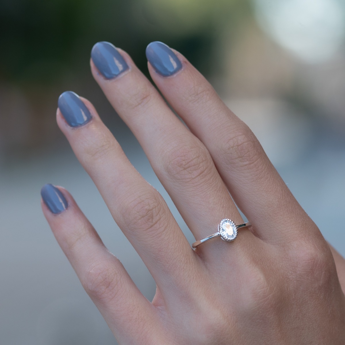 Silver Solitaire Ring 