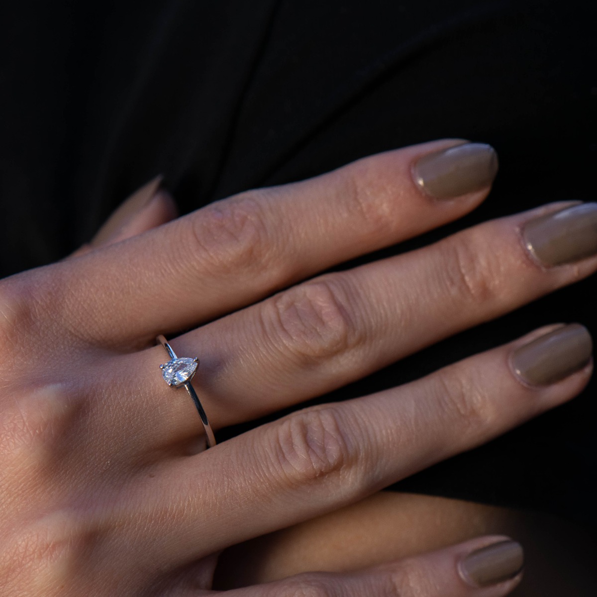 Silver Solitaire Ring with Zirconia