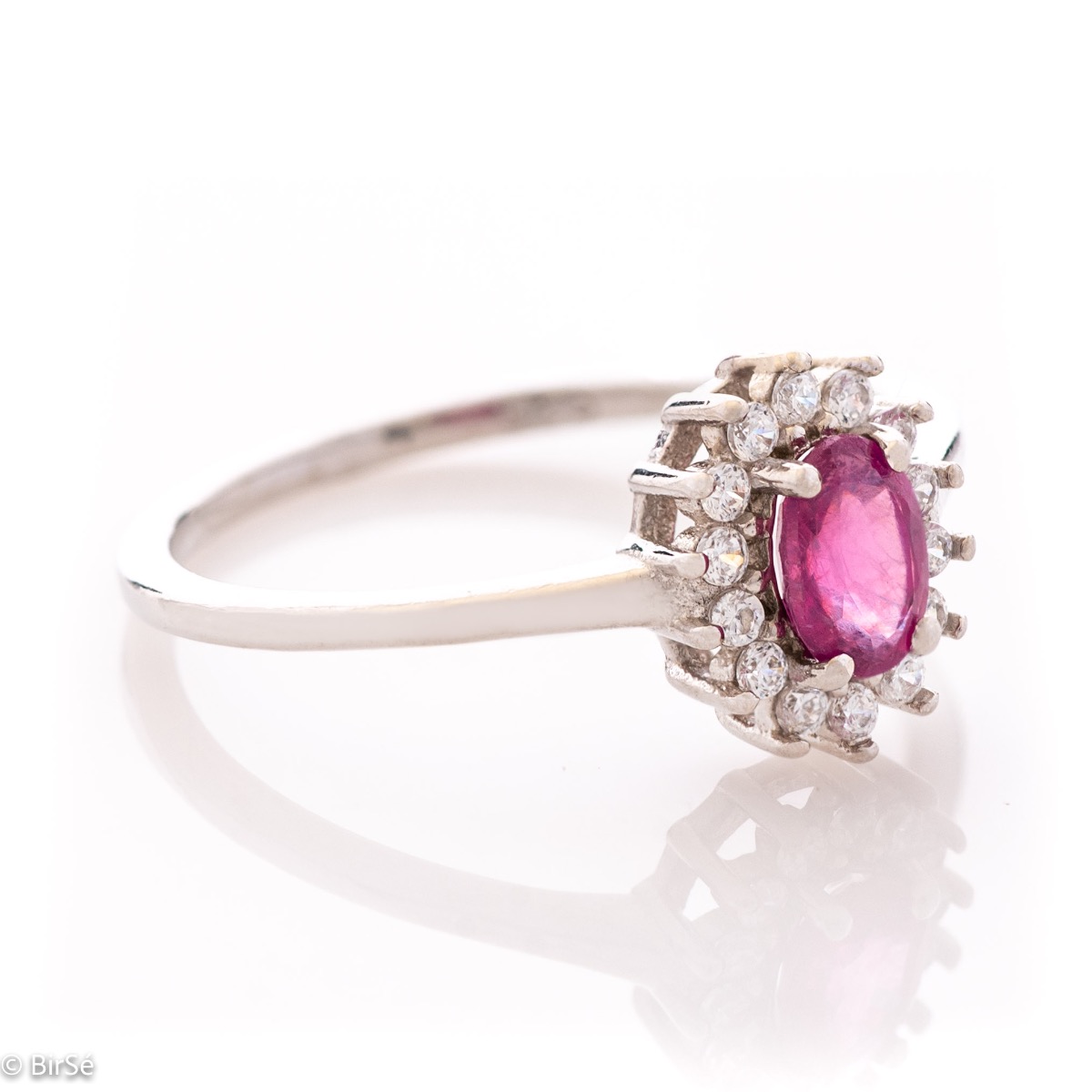 Silver ring - Natural ruby 0,60 ct. 