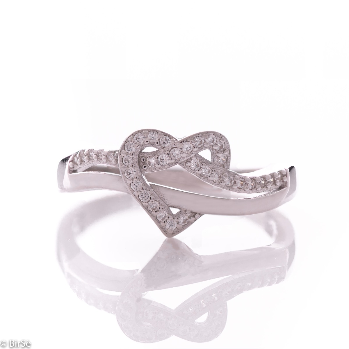 Silver Heart with Infinity Ring