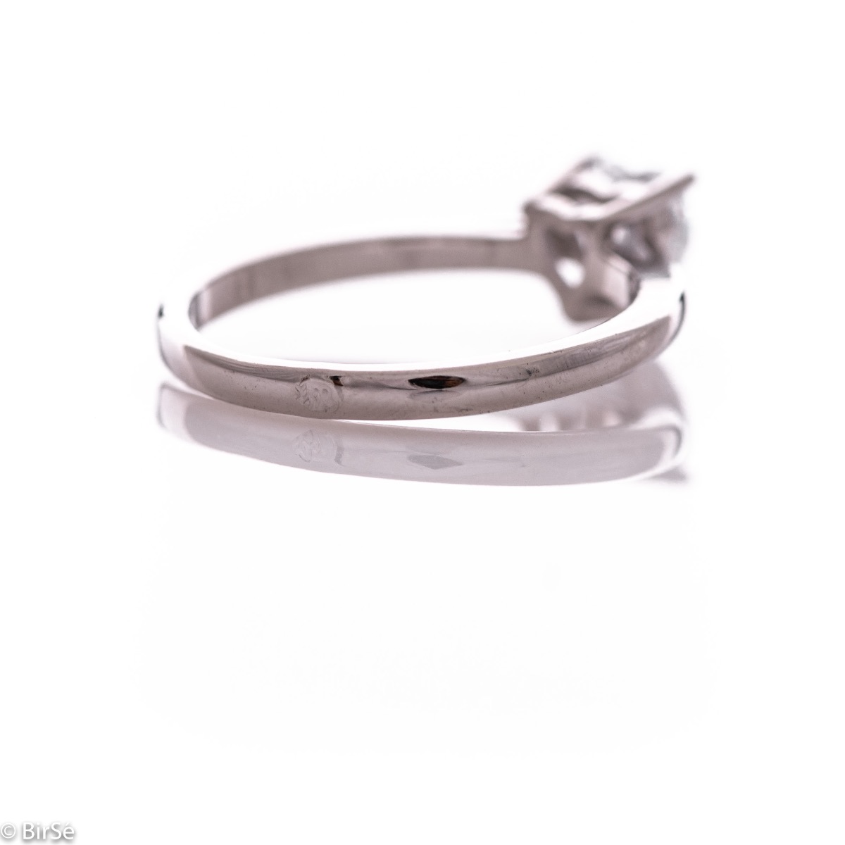 Silver Solitaire Ring with Heart