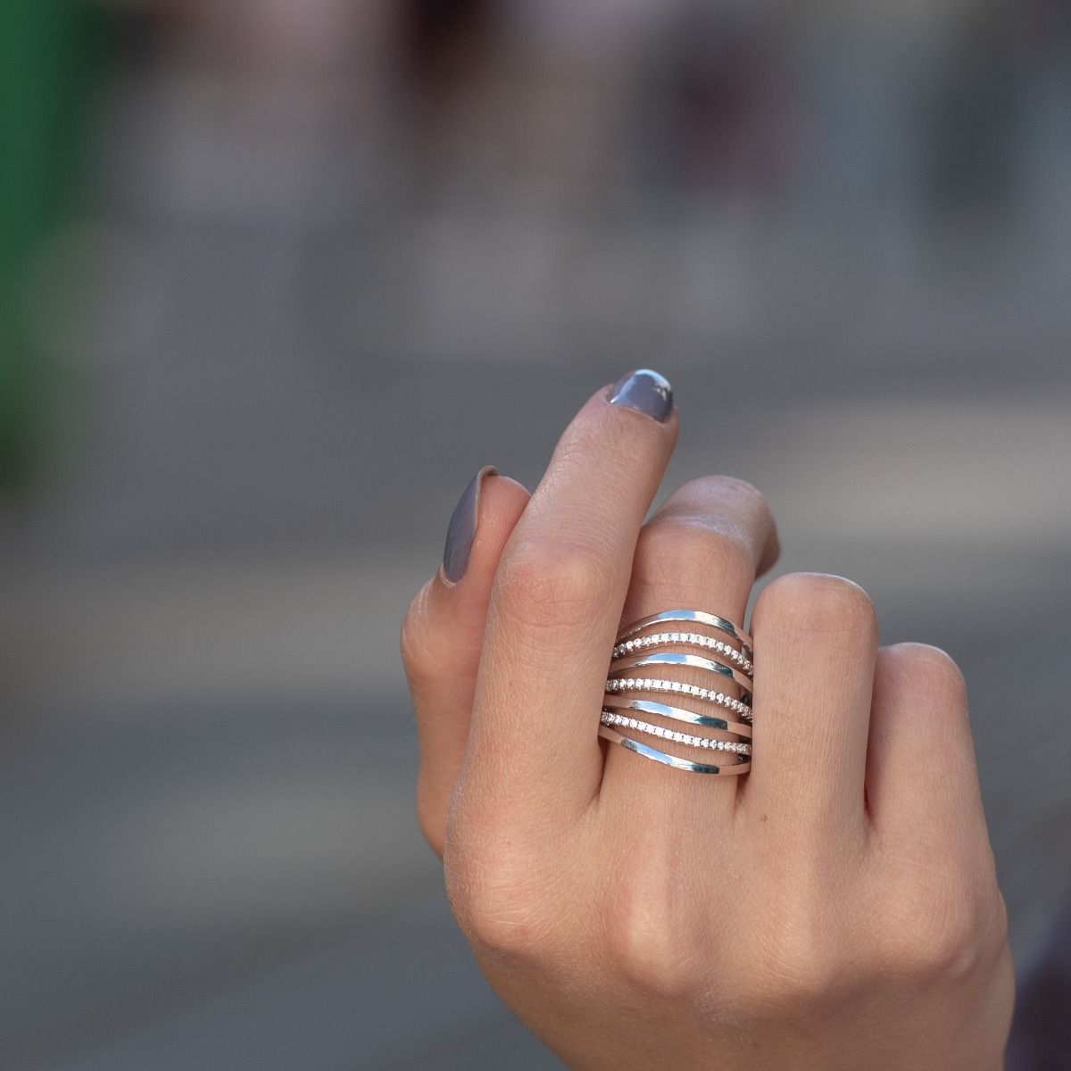 Silver Ring with Zirconia