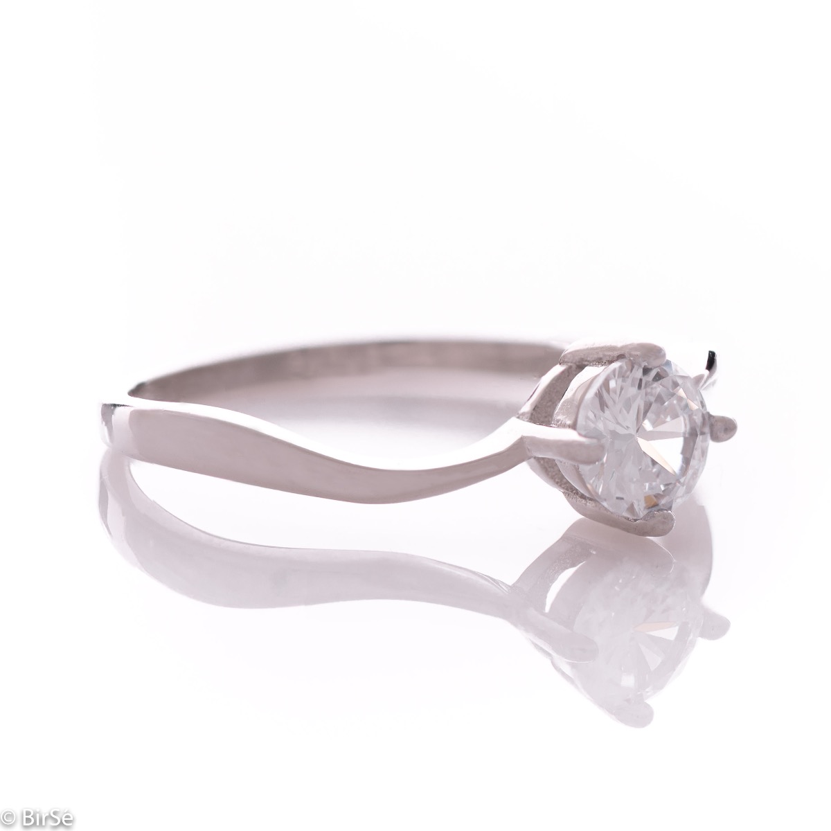 Silver Solitaire Ring