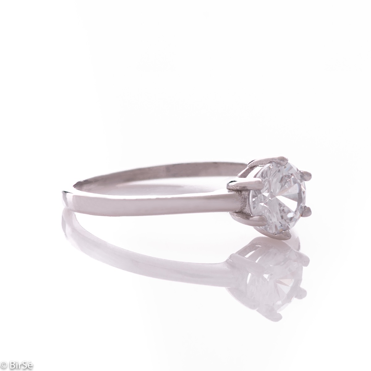 Silver Solitaire Ring