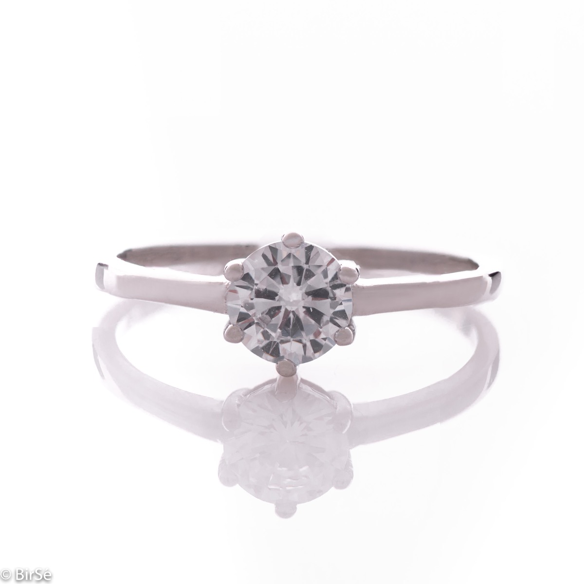 Silver Solitaire Ring