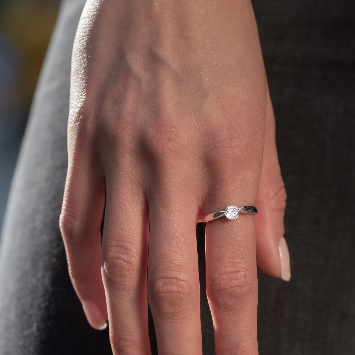 Silver Solitaire Ring