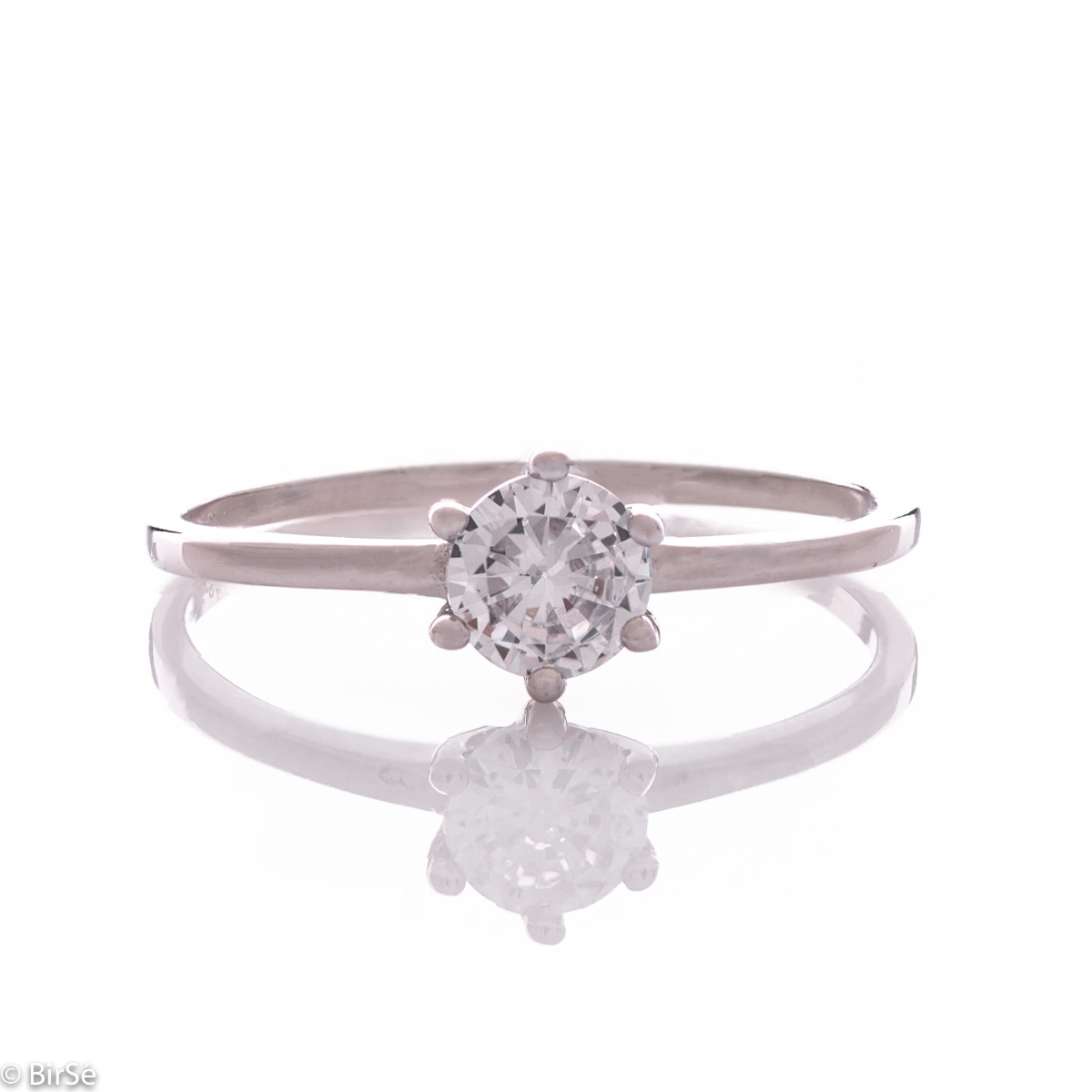 Silver Solitaire Ring