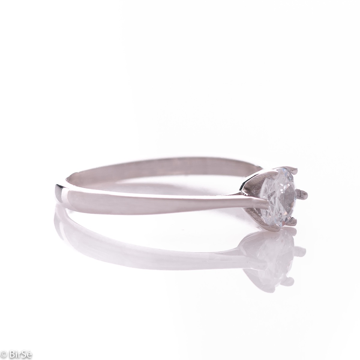 Silver Solitaire Ring